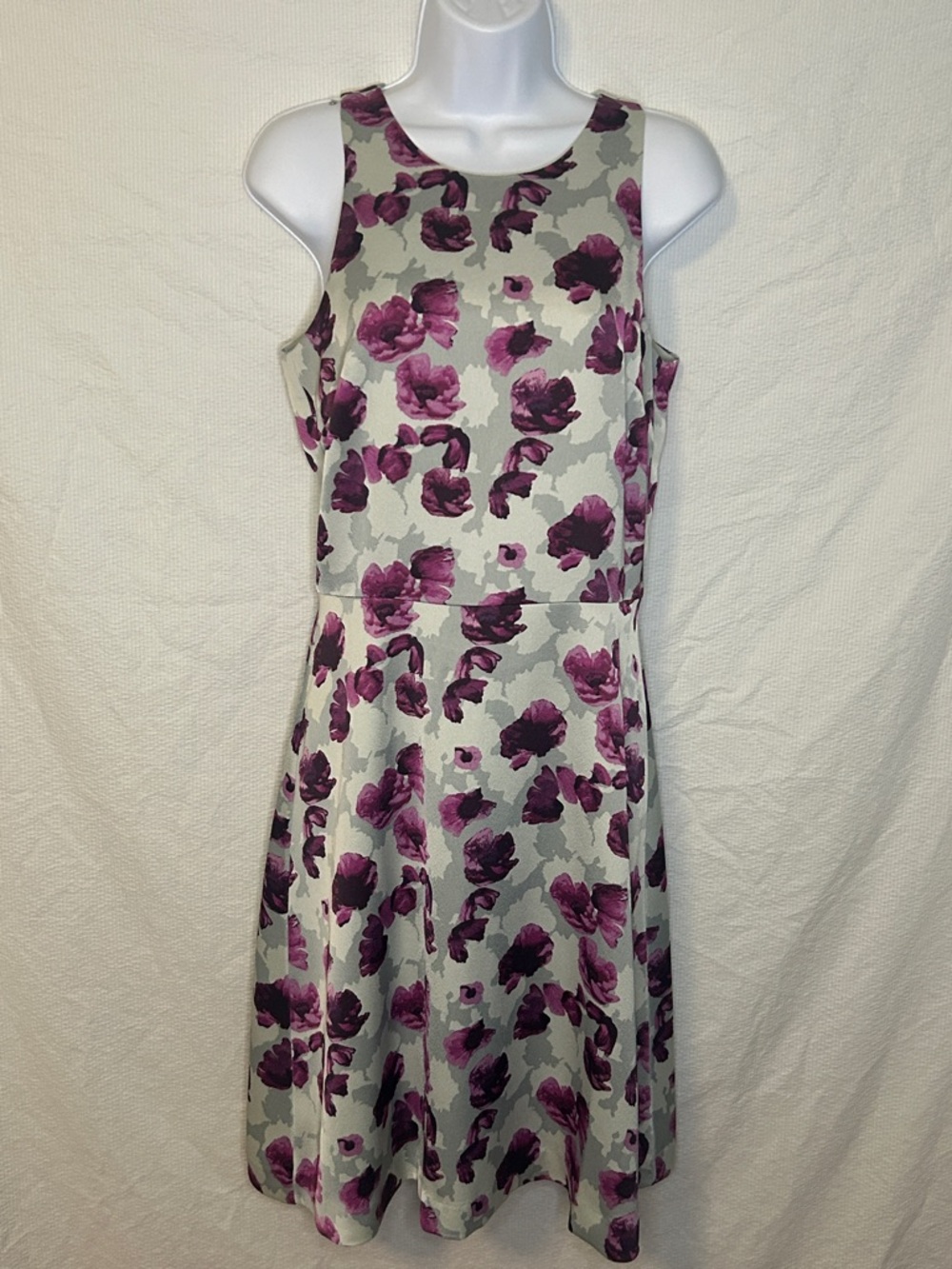 Banana Republic Purple/Gray Floral Sleeveless Mini Dress, 4 Tall